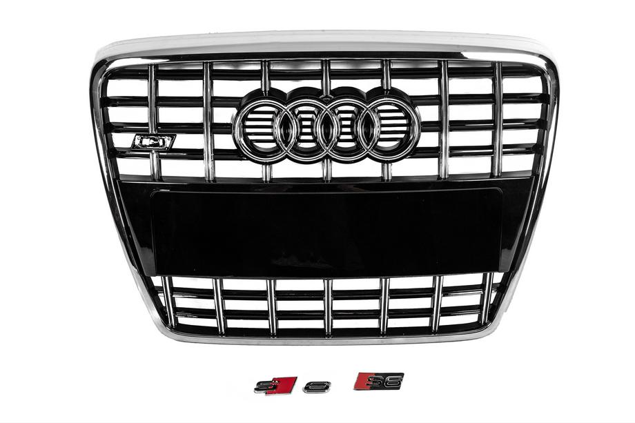 Audi A6 C6 2004-2011 Frontgrill S-Style (schwarz mit Chrom) Foto 3