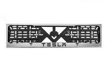 Tesla Kennzeichenhalter Chrom (1 Stk, Edelstahl) Foto 1