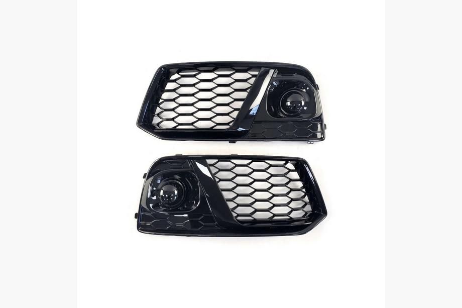 Audi Q5 2017-2025 Nebelscheinwerfer-Gitter mit Nebelleuchte RS-Style (2017-2020, 2 Stk, Schwarz) Image