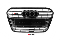 Audi A6 C7 2011-2017 Frontgrill schwarz mit schwarzem Rahmen S-Style (2011-2014) Foto 1