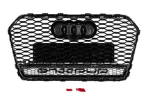 Audi A6 C7 2011-2017 Vorderer schwarzer RS-Style Kühlergrill mit Quattro Schriftzug (2014-2017) Foto 4