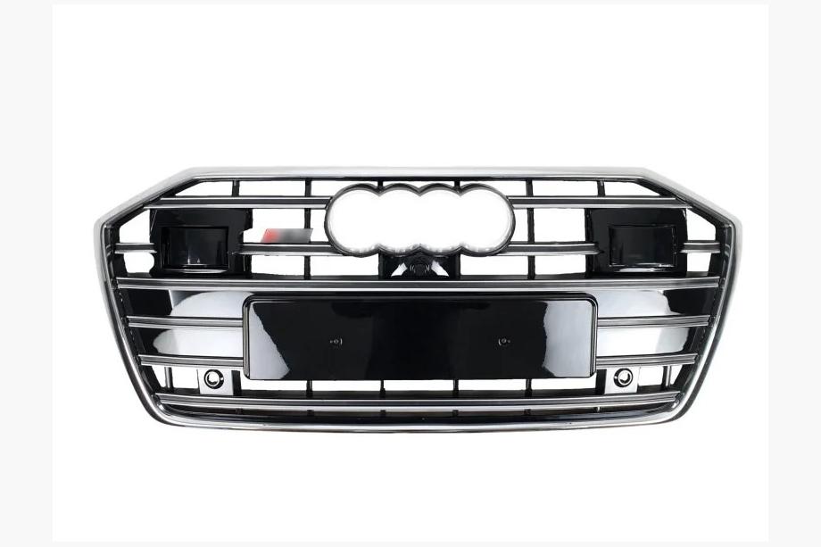 Audi A6 C8 2018–2025 Frontgrill S-Style (mit ACC, schwarz mit Chrom) Image