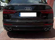 Audi A6 C8 2018–2025 Heckdiffusor mit Endrohren S-Style Silver (für S / S-Line) Foto 1