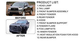 Toyota Tundra 2007-2021 Facelift Upgrade Kit 2024 (Komplettset) Foto 2