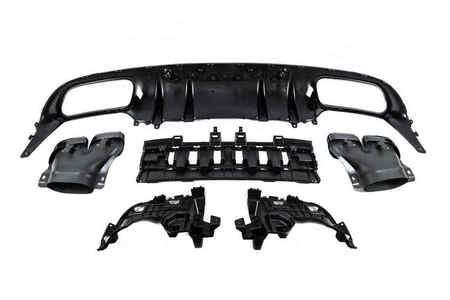 Mercedes C-class W205 2014-2021 Heckdiffusor mit Endrohren Black (für Coupe Design AMG63) Foto 6