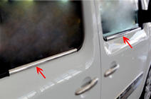Renault Kangoo 2008–2020 Fensterrahmen Zierleisten Edelstahl Aussen (4 Stk) 4 Stk, Carmos - Türkischer Stahl Foto 5