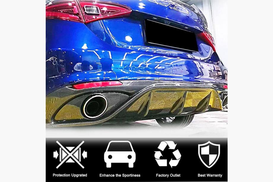 Alfa Romeo Giulia 2016-2022 Heckdiffusor mit Endrohren V2 (für Base, Carbon) Foto 3