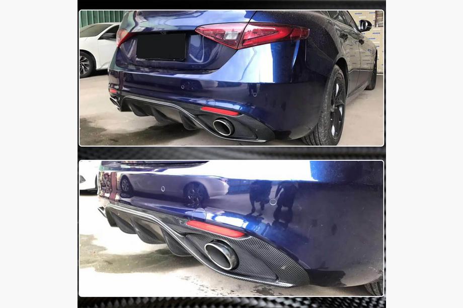 Alfa Romeo Giulia 2016-2022 Heckdiffusor mit Endrohren V2 (für Base, Carbon) Foto 5