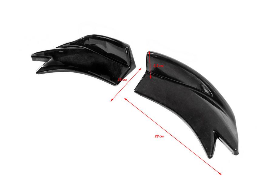 Universelle Flap Aufsätze für Heckstoßstange Typ-F (2 Stk, Schwarz Glanz, ABS-Kunststoff) Foto 2