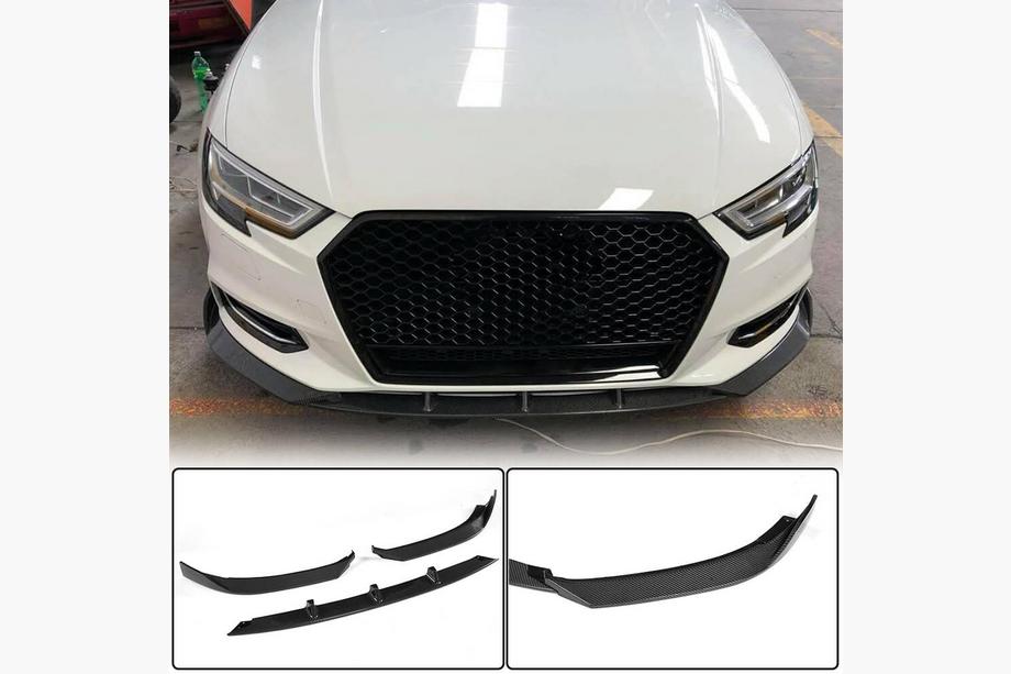 Audi A3 2012-2020 Frontstoßstangen-Lippe Lip V1 (für Base 2017-2020 Sedan, Carbon) Image