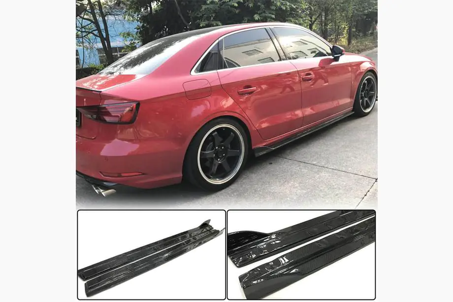 Audi A3 2012-2020 Seitenschweller (für Base Sedan, Carbon) Image