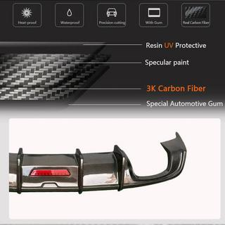 Heckstoßstangen-Diffusor mit LED-Bremslicht (für Base Sedan 2017-2020, Carbon) Foto 3