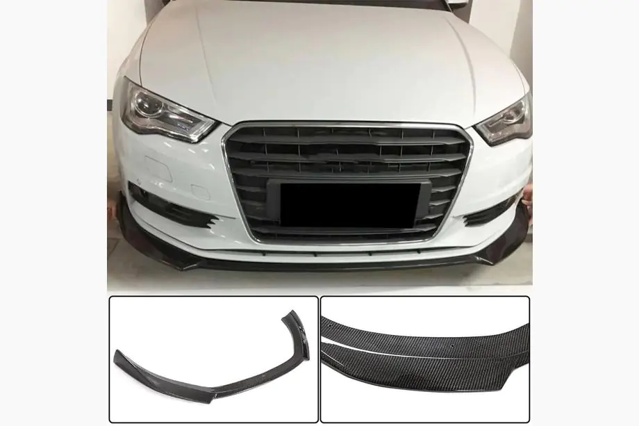 Audi A3 2012-2020 Frontstoßstangen-Lippe Lip V1 (für Base 2012-2016 Sedan, Carbon) Image