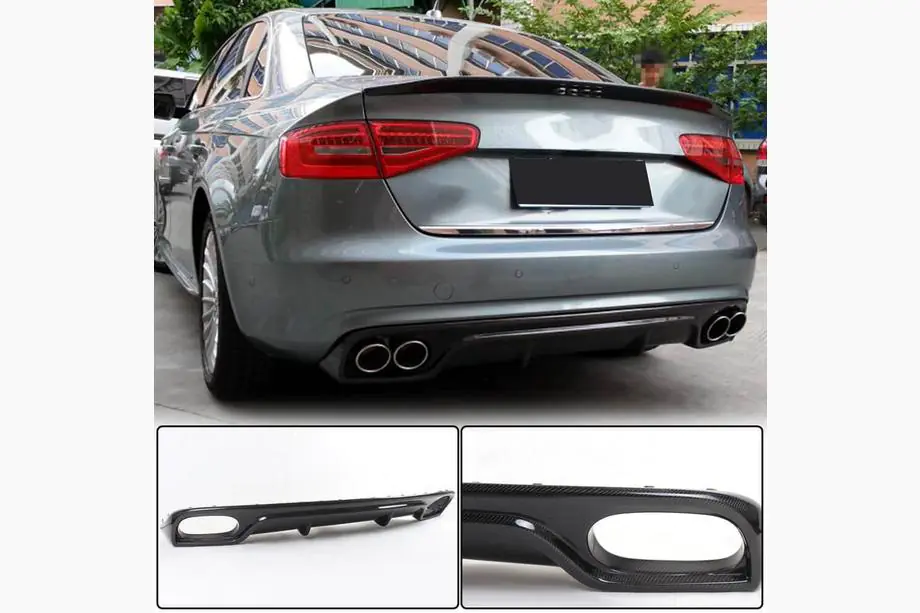 Audi A4 B8 2007-2015 Heckstoßstangendiffusor (für Base 2011-2015, Carbon) Image