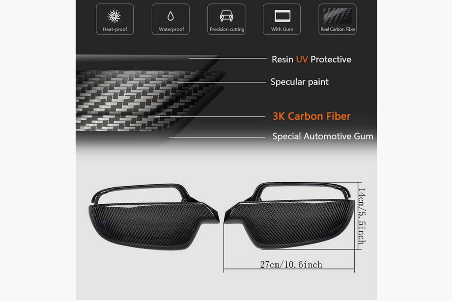 Audi A4 B8 2007-2015 Spiegelabdeckungen (2011-2015, Carbon) Foto 5