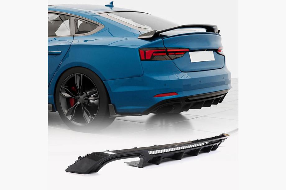 Audi A5 2016-2025 Heckstoßstangen Diffusor V3 (für S-Line 2016-2020, Carbon) Image