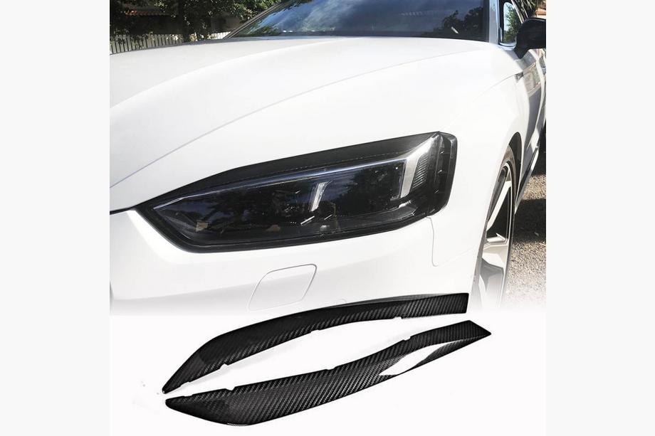 Audi A5 2016-2025 Scheinwerfer Abdeckungen Lampen Augenbrauen (Carbon) Foto 1