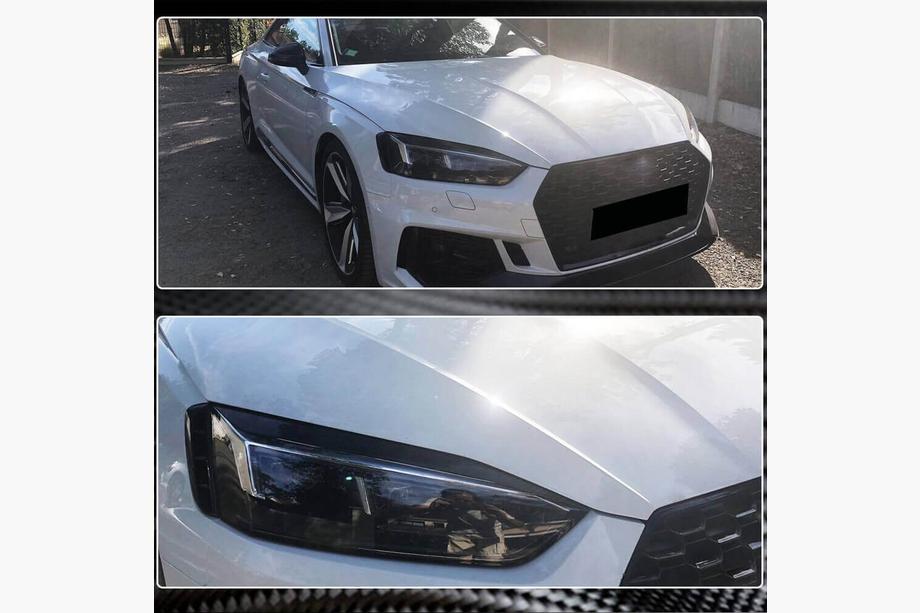 Audi A5 2016-2025 Scheinwerfer Abdeckungen Lampen Augenbrauen (Carbon) Foto 5