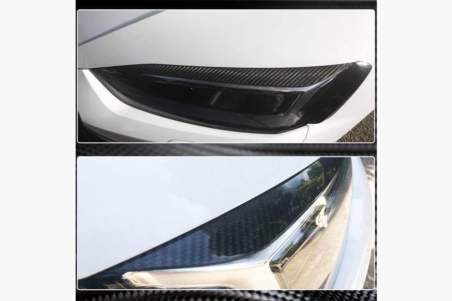 Audi A5 2016-2025 Scheinwerfer Abdeckungen Lampen Augenbrauen (Carbon) Foto 6