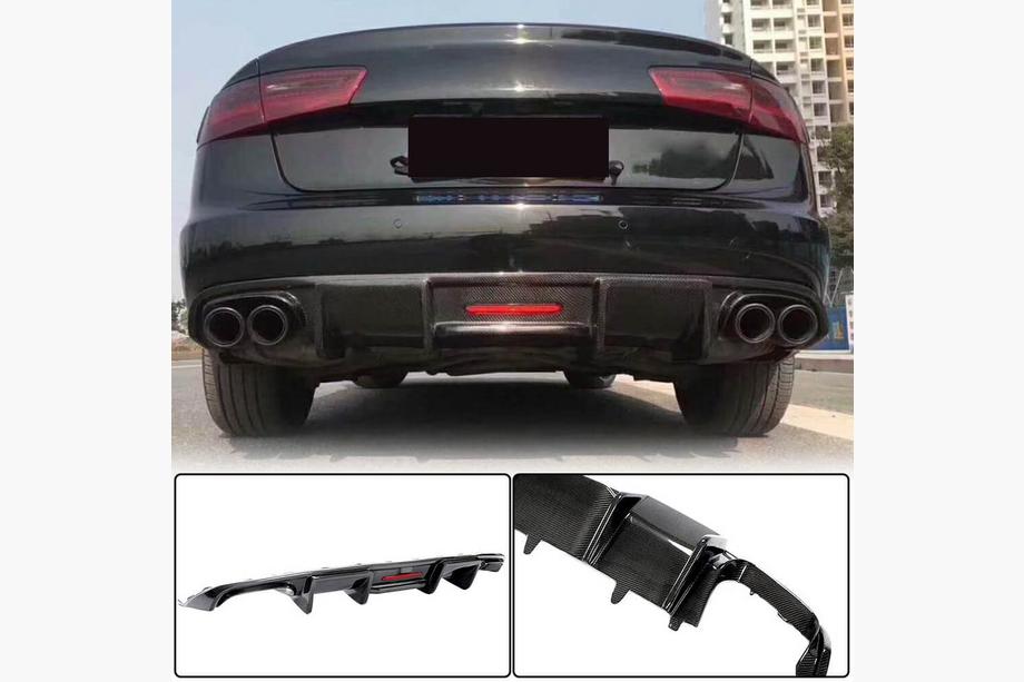 Audi A6 C7 2011-2017 Heckstoßstangendiffusor Carbon (für Base 2014-2018) Image