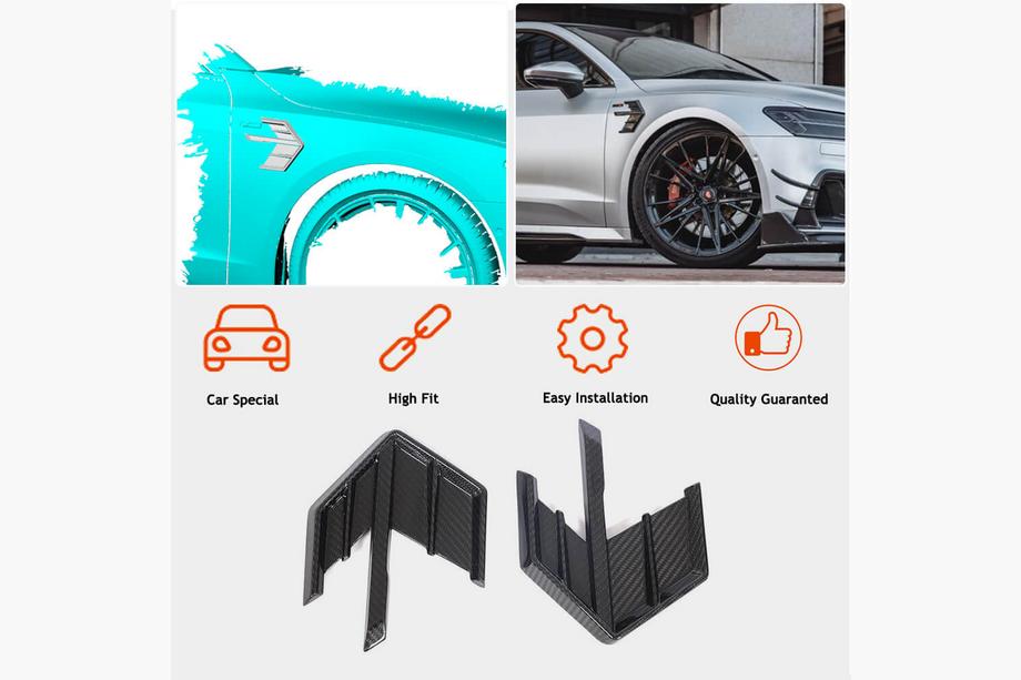 Audi A7 2018- Kotflügelabdeckungen (2018-2022, Trockencarbon) Foto 2