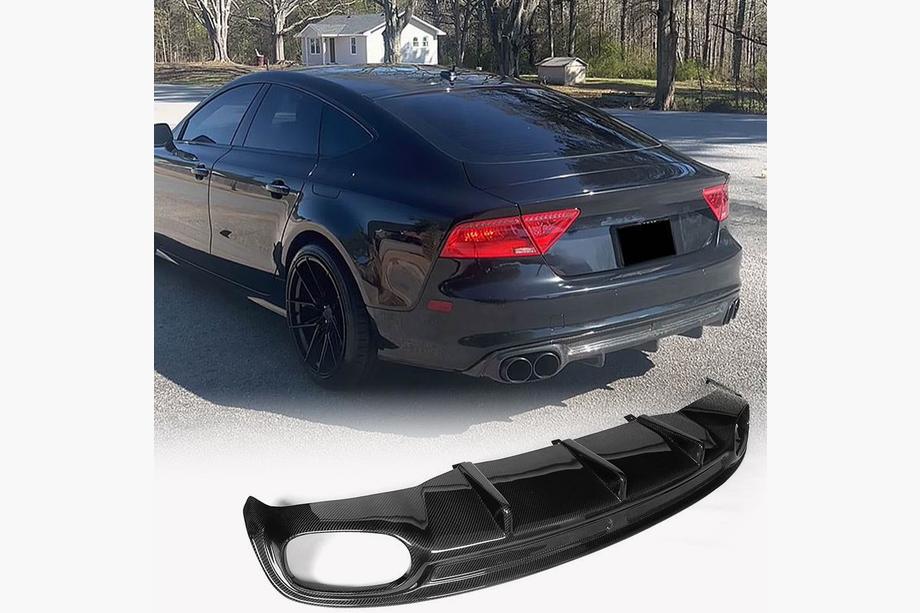 Audi A7 2010-2018 Heckstoßstangendiffusor V1 (für S-Line, 2010-2014, Kunststoff) Image