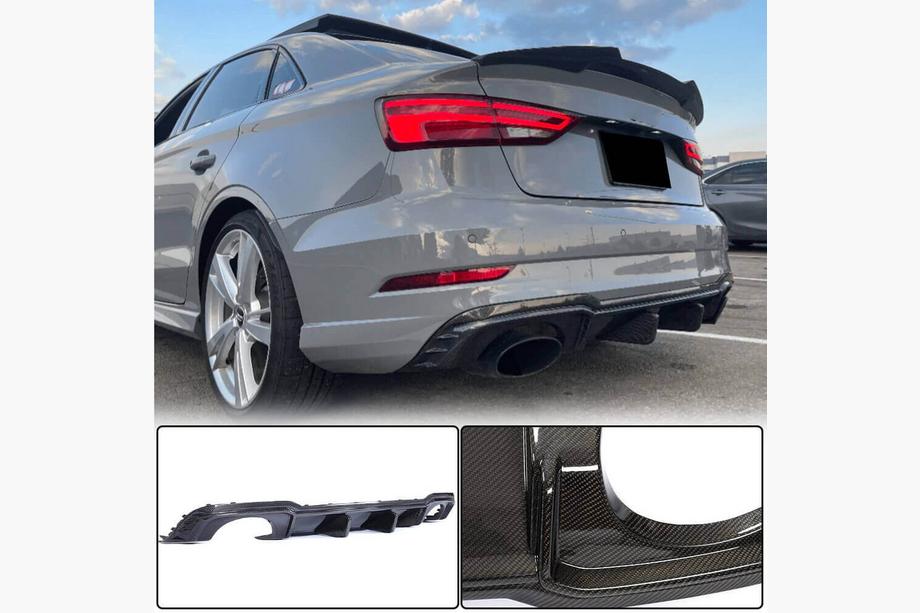 Audi A3 2012-2020 Heckstoßstangen-Diffusor V1 (für RS3 Sedan 2017-2019, Carbon) Image