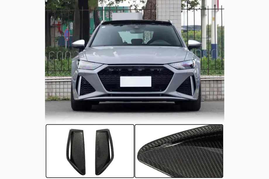 Audi A6 C8 2018–2025 Frontstoßstangenaufsätze (für RS6, Carbon) Image