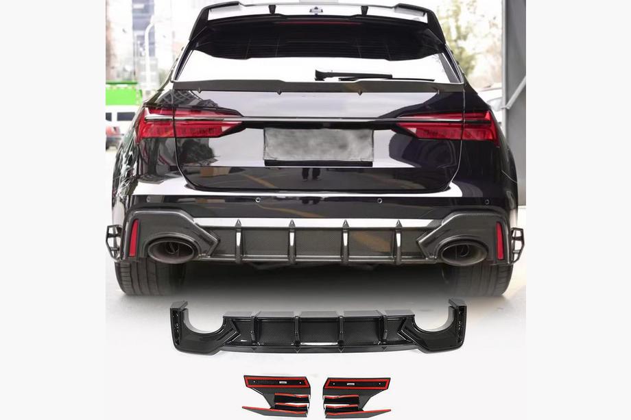 Audi A6 C8 2018–2025 Heckdiffusor Stoßstange (für RS6, Carbon) Image