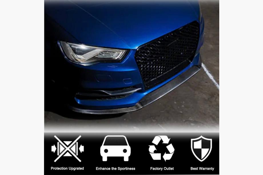 Audi A3 2012-2020 Frontstoßstangen-Lippe Lip V1 (für S-Line Sedan 2012-2016, Carbon) Foto 3