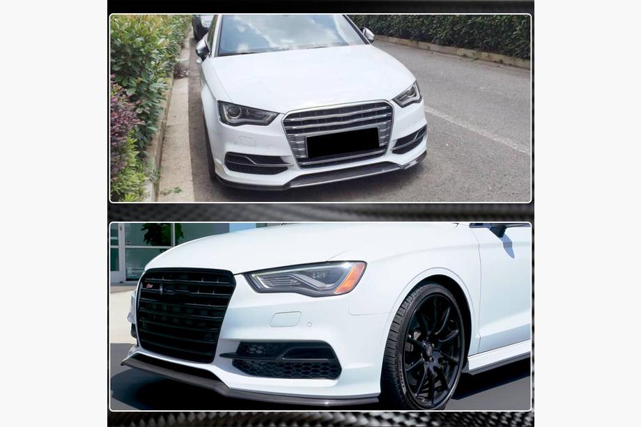 Audi A3 2012-2020 Frontstoßstangen-Lippe Lip V1 (für S-Line Sedan 2012-2016, Carbon) Foto 5