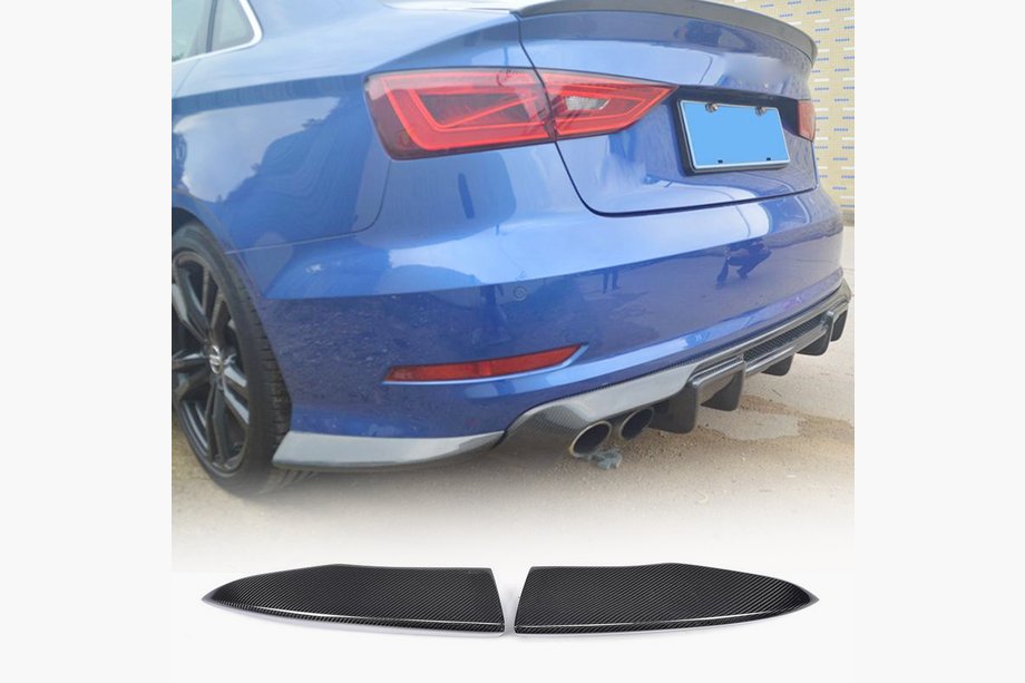 Audi A3 2012-2020 Heckstoßstangen-Flaps Flap (für S-Line Sedan 2012-2016, Carbon) Image