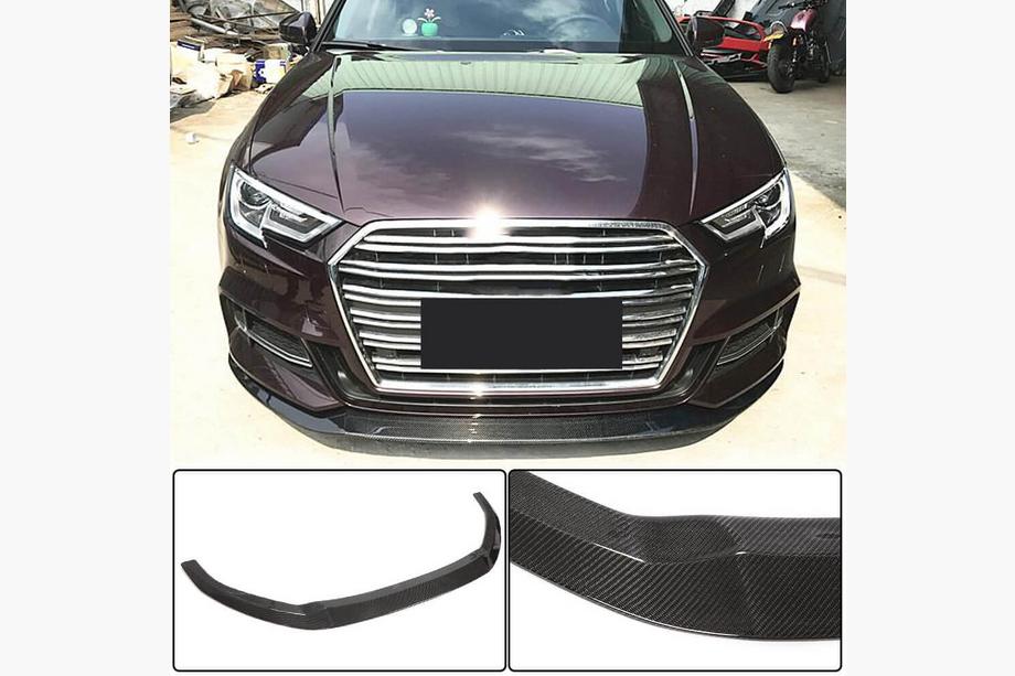 Audi A3 2012-2020 Frontstoßstangen-Lippe Lip V3 (für S-Line Sedan 2017-2020, Carbon) Image
