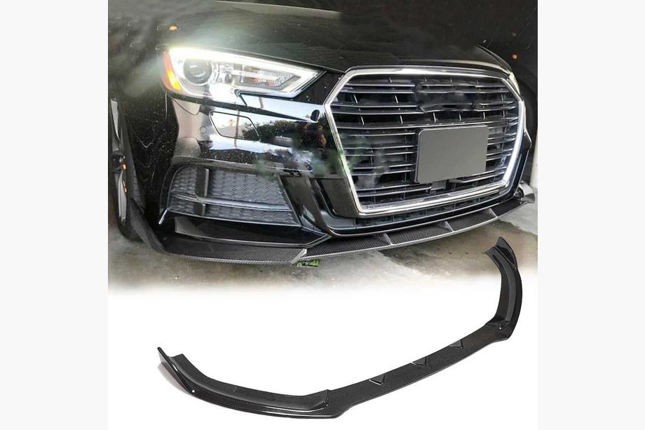 Audi A3 2012-2020 Frontstoßstangen-Lippe Lip V1 (für S-Line 2017-2020 Sedan, Carbon) Image