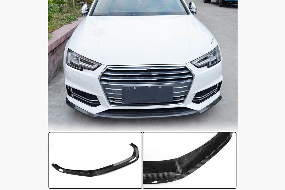 Audi A4 B9 2015-2024 Frontstoßstangen-Lippe Lip V4 (für S-Line Sedan 2015-2019, Carbon) Image