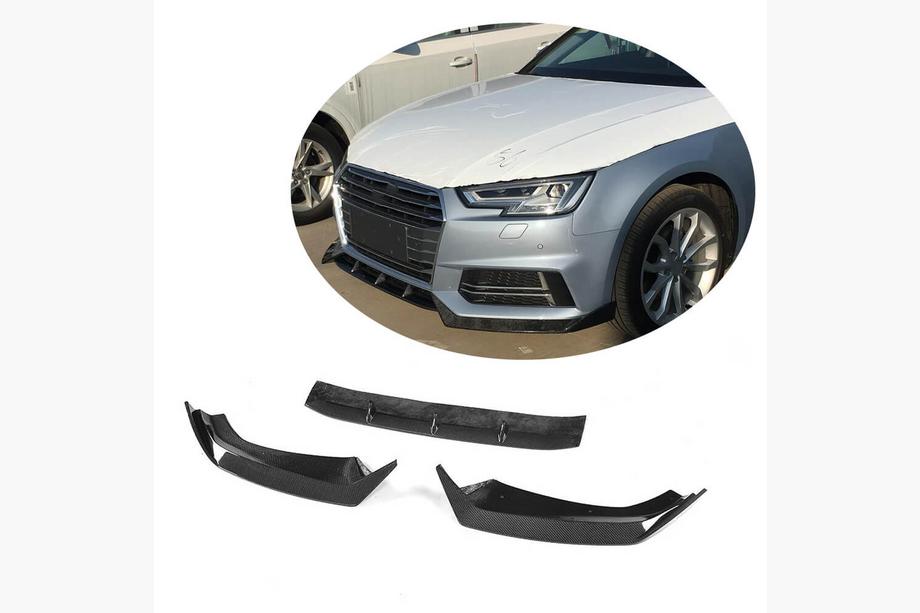 Audi A4 B9 2015-2024 Frontstoßstangen-Lippe Lip V5 (für S-Line Sedan 2015-2019, Carbon) Image