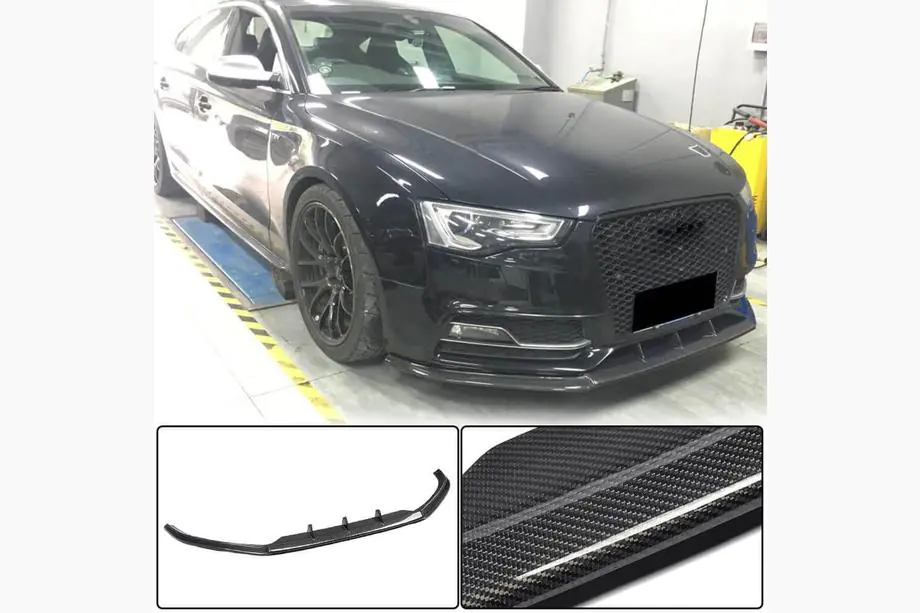 Audi A5 2007-2015 Frontstoßstange Lippe V4 Aufsatz (für S-Line 2012-2015, Carbon) Image