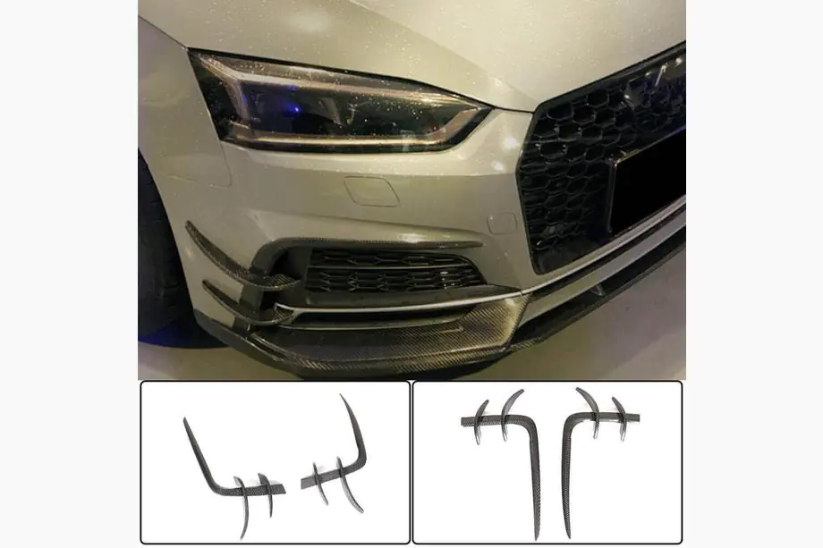 Audi A5 2016-2025 Frontstoßstangen Flap V2 Aufsätze (für S-Line 2016-2020, Carbon) Image