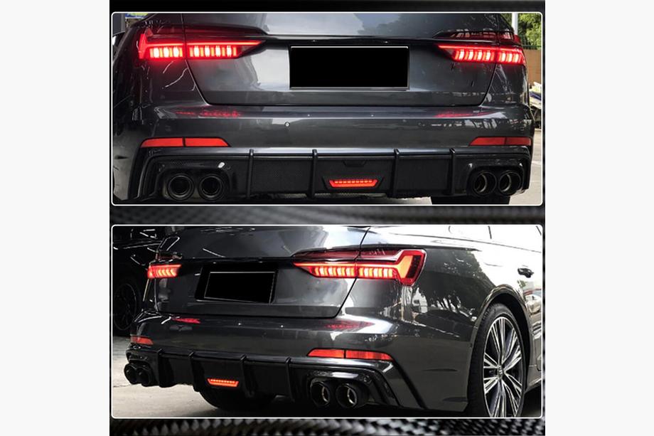 Audi A6 C7 2011-2017 Heckstoßstangendiffusor Carbon (für S-Line 2014-2018) Image
