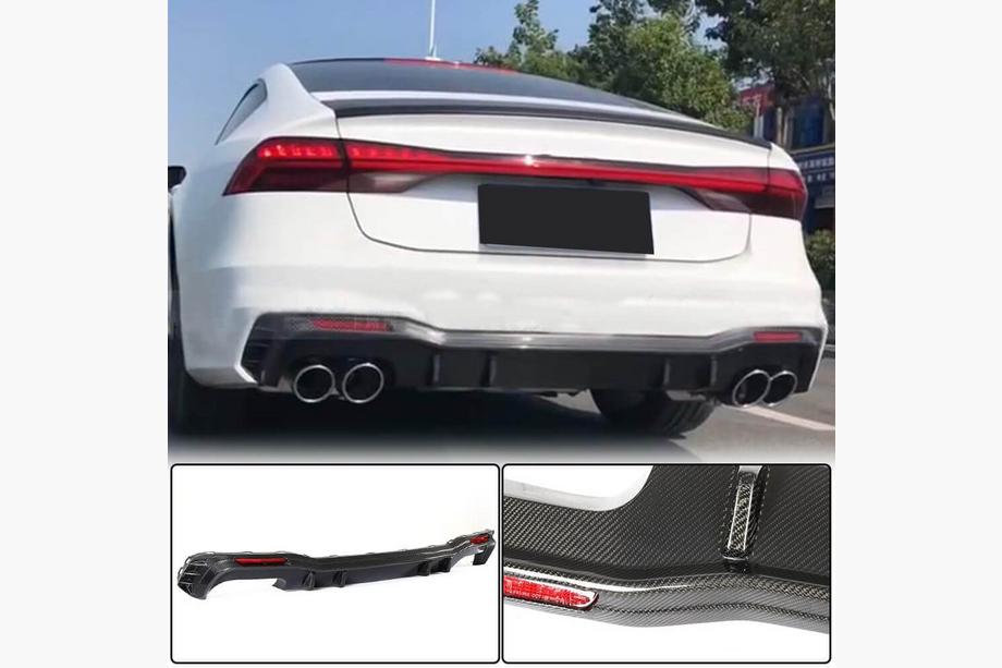 Audi A7 2018- Heckdiffusor Stoßstange (für S-Line 2018-2022, Carbon) Image