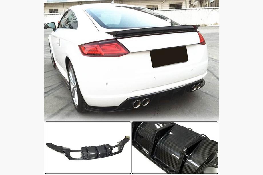 Audi TT 2014-2023 Heckstoßstangendiffusor (für Base, 2014-2019, Carbon) Image