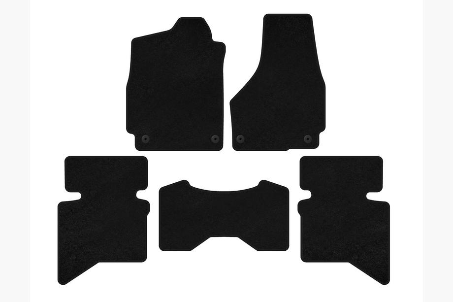 Dodge RAM (DS/DJ/D2) 2009–2024 Textil Fußmatten Premium (2009+, 5-Sitzer/Doppelkabine, Schwarz) Image