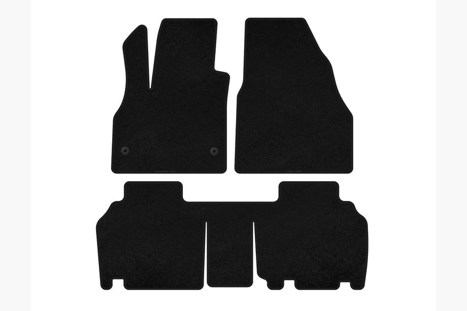 Renault Kangoo 2008–2020 Textil Fußmatten Premium (2 Reihen, 5-türig/7-Sitzer, Schwarz) Image