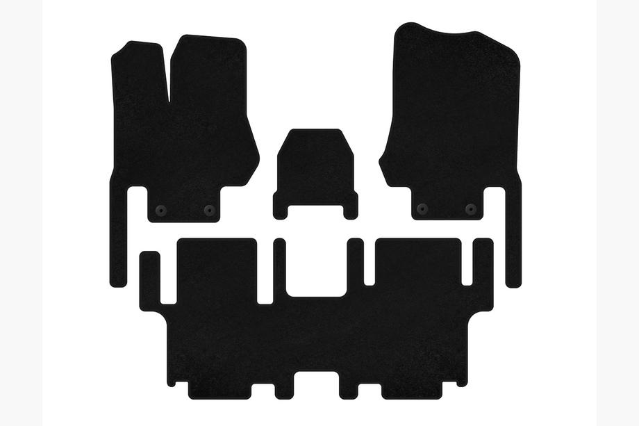 Nissan Quest 2011-2017 Textil Fußmatten Classic (2 Reihen, 7-Sitzer, Schwarz) Image