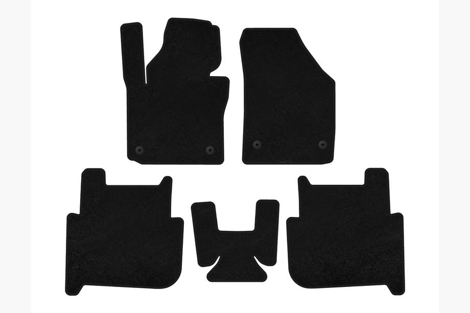 Volkswagen Touran 2003-2010 Textil Fußmatten Classic (2 Reihen, 2006-2010, 7-Sitzer, Schwarz) Image