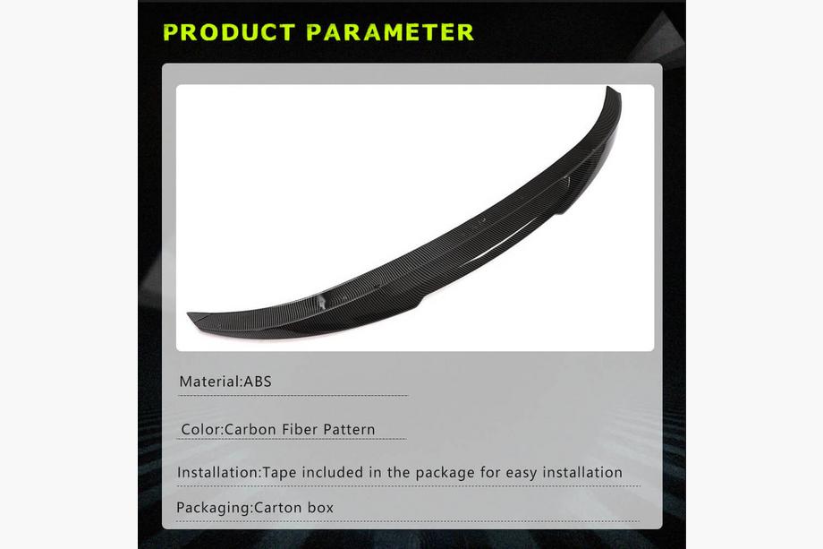 BMW 3 Series F30/F31 2012-2019 Kofferraumdeckel Spoiler Carbon Look ABS (SD) Foto 3