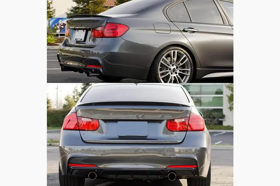 BMW 3 Series F30/F31 2012-2019 Kofferraumdeckel Spoiler Schwarz Glanz ABS (SD) Foto 2