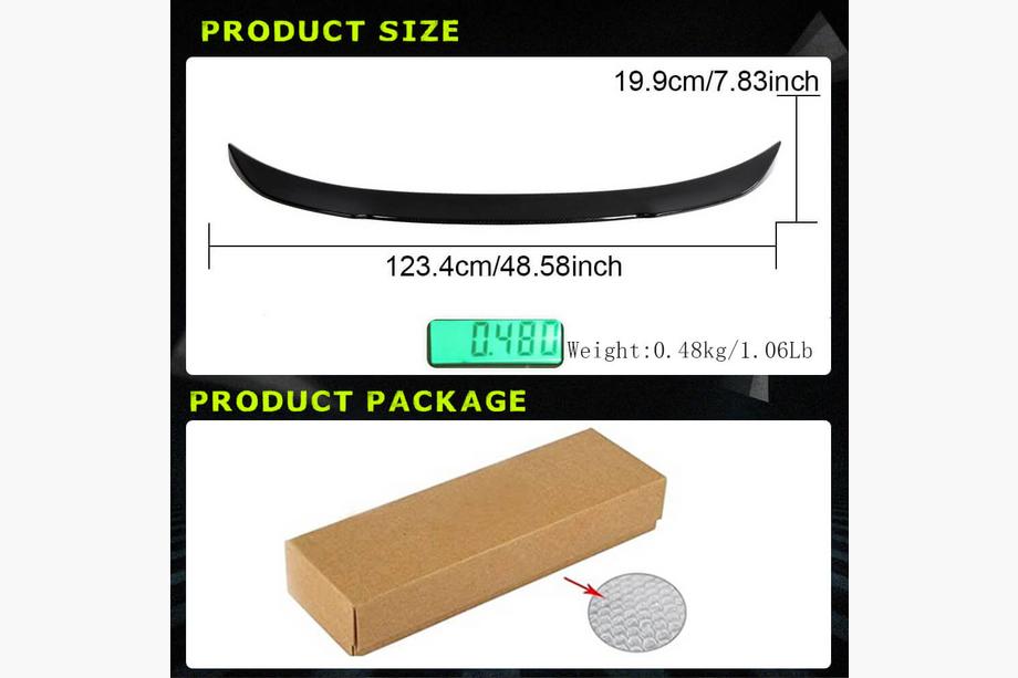 BMW 3 Series F30/F31 2012-2019 PSM-Style V4 Heckspoiler (für F30/F80, Carbon) Foto 5