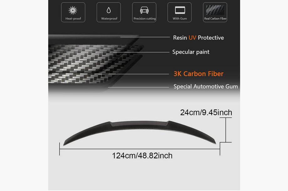 BMW 3 Series F30/F31 2012-2019 Kofferraumdeckel Spoiler FRP V14 (SD) Foto 5
