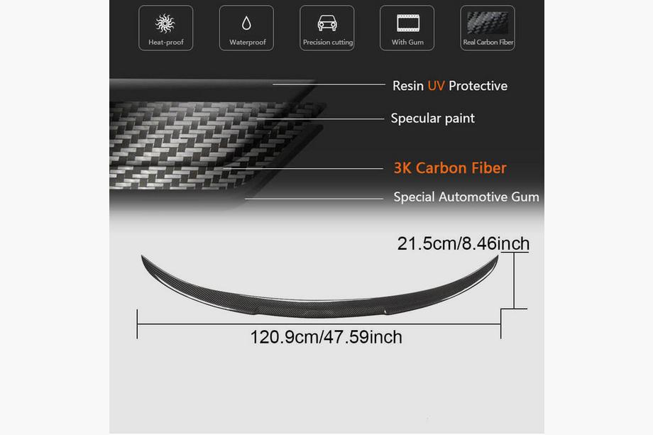 BMW 4 Series F32/F33/F36 2012-2020 Kofferraumdeckel Spoiler Carbon V7 (für F36) Foto 5